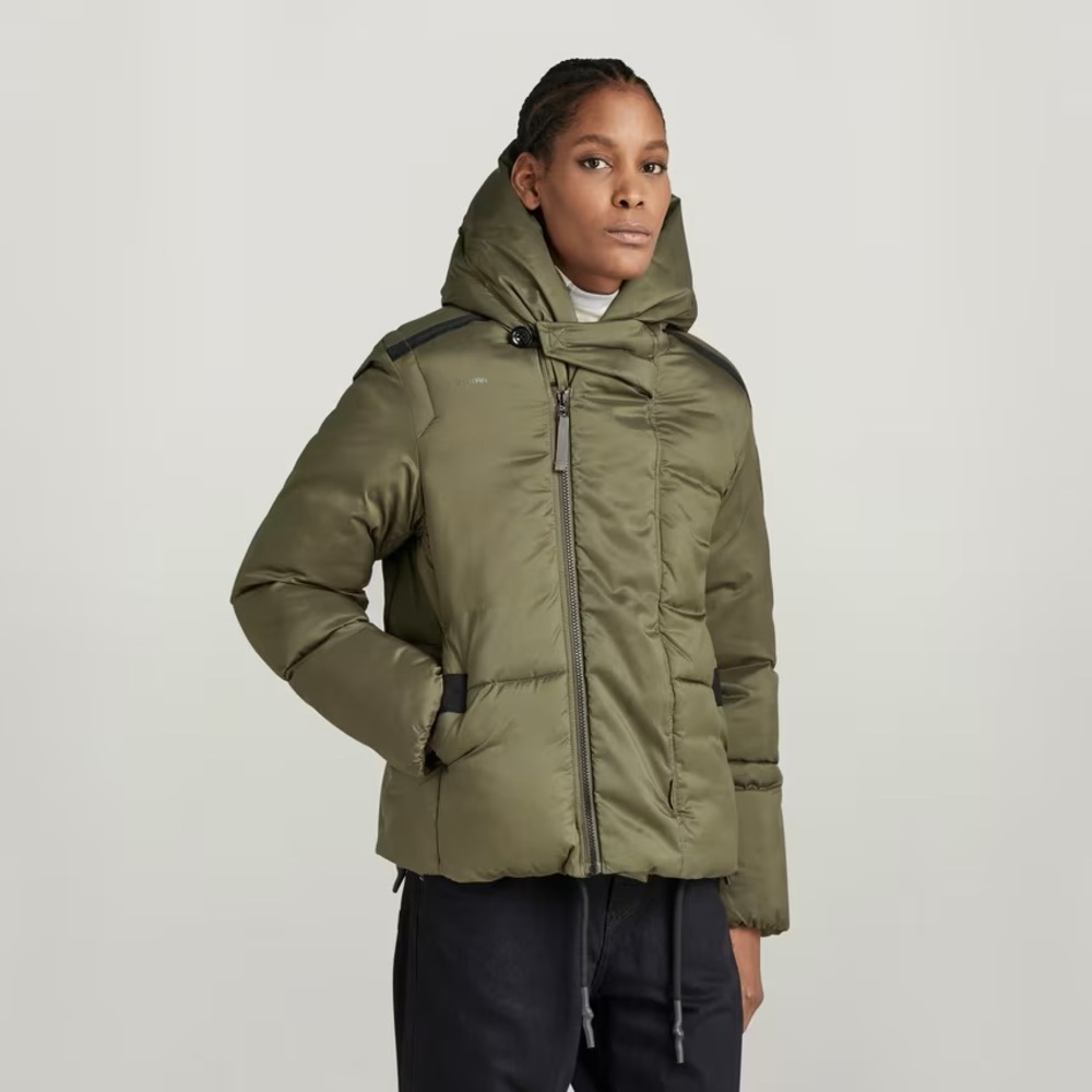 G-Star Olive Green Puffer Jacket with Hood
